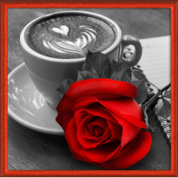 Rose und Kaffee 25*25 cm AM1773